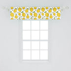 Ambesonne Lemons Window Valance Pack of 2, Continuous Citrus Fruits Leaves Refreshing Cartoon Pattern, Rod Pocket Curtain Valances for Kitchen Bedroom, 54" X 12", Lime Green Earth Yellow
