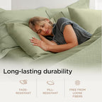 Threadmill Luxury Full Size Sheets for Full Size Mattress | 800 Thread Count Cotton Sheets | Jacquard Celine Sage Green | Better Than Egyptian Cotton| 4 Pc Bed Sheets | with Elasticized Deep Pocket