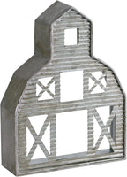 Barn Shaped Tea Light Holder Farmhouse Galvanized Metal Candle Holder Vintage Barn Decor for Table Centerpiece - 6.3" x 1.97" x 8.46"