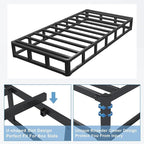 Twin Box Spring - 7 Inch High Profile Box Spring for Twin Bed, Sturdy Metal Frame Mattress Foundation, Easy Assembly, Quiet & Noise-Free