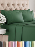 King Sheets Set 6 Piece - Bed Sheets King Size - Soft Hotel Luxury Bedding - Cooling, Comfy & Breathable - 1 Flat & 1 Fitted & 4 Pillowcases w/ Deep Pockets - Wrinkle Resistant & Fade Free - Emerald