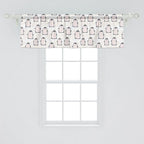 Ambesonne Penguin Window Valance Pack of 2, Pastel Colored Style Cartoon Animals from Antarctica Crowns on a Dotted Background, Rod Pocket Curtain Valances for Kitchen Bedroom, 42" X 18", Grey Pink