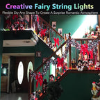 4 Pack Red and White Christmas String Lights, Each 20FT 60 LED Fairy Lights Battery Operated with Timer, Waterproof Twinkle Lights for Outdoor and Indoor Bedroom Home Yard Patio Christmas Decorations