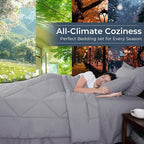 HEVUMYI Oversized Queen Comforter Set Light Grey - 7-Piece All Season Bed in a Bag Oversized Queen, Ultra Soft Bedding Set with Comforter, Flat Sheet, Fitted Sheet, Pillowcases, Pillow Shams
