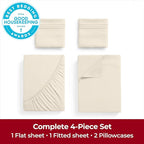 Mellanni Extra Deep Full Sheets - 4 PC Iconic Collection Bedding - Hotel Luxury, Ultra Soft, Cooling Bed Sheets - Wrinkle, Fade, Stain Resistant (Full, Golden Ivory)