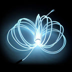 MaxLax EL Wire White, 2M Portable Battery Pack Neon Light Strip 360° Cuttable Glowing Rope Lights for Parties, Halloween, DIY Decoration