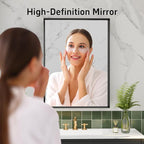 36"x 24" Black Bathroom Mirrors for Over Sink, Wall Vanity Mirror, Framed Rectangle Mirrors for Wall, Living Room Entryway, Anti-Rust, Tempered Glass Hangs Horizontally or Vertically