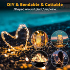 6 Pack Fairy Lights Battery Operated 7ft 20 LED Mini String Lights Twinkle Lights Silver Wire Firefly Starry Lights for Mason Jars Wedding Party Christmas Centerpiece Decor, Warm White & Cool Whtie