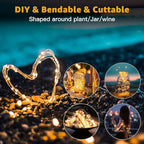 6 Pack Fairy Lights Battery Operated 7ft 20 LED Mini String Lights Twinkle Lights Silver Wire Firefly Starry Moon Lights for Mason Jars Wedding Party Christmas Centerpiece Table Decorations,Warm White