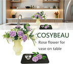 Artificial Rose Flowers 25pcs, Purple Foam Fake Rose Faux Flower for Wedding Bouquets Bridal Shower Centerpieces Floral Arrangements Home Decorations Party Backdrops Table