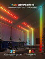Govee RGBIC LED Strip Lights 9.8ft with Covers, Smart LED Lights Work with Alexa and Google Assistant, Diffuser Channel with LED Lights for Bedroom, Skirting Lines, Studio, Cabinet