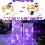 6 Pack LED Fairy Lights 7ft Battery Powered Waterproof Silver Wire 20 Led Mini String Mason Jar Lights for DIY Wedding Party Bedroom Patio Easter Christmas (Purple)