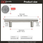 homdiy 25Pack Cabinet Handles Brushed Nickel Cabinet Pulls 3-3/4in Hole Center - HD201SN Kitchen Hardware for Cabinets Sliver Cabinet Hardware Pulls for Bathroom, Bedroom,Wardrobe