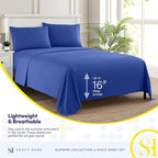 California King Sheet Sets - Breathable Luxury Sheets with Full Elastic & Secure Corner Straps Built In - 1800 Supreme Collection Deep Pocket Bedding Set, Sheet Set, California King, Royal Blue