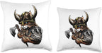 Viking Cat Scandinavian Norse Mythology Throw Pillow