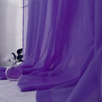 HUTO Purple Sheer Curtains 63 Inch Length for Girls Room Rod Pocket Voile Curtain Panels for Bedroom Living Room,Set of 2 Panels,52”x63”