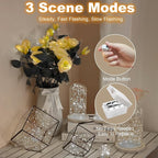 50 Pack Fairy Lights Battery Operated - 3 Speed Modes, 7Ft 20 LED String Twinkle Lights, Waterproof Copper Wire, Mini Firefly Light for Mason Jars Vases Christmas Decor, White