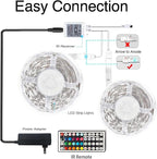 phopollo Led Lights 40ft for Bedroom RGB Color Changing Led Lights Kit with Power Supply and Remote
