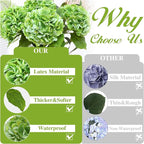 Nubry 22.44In Green Hydrangea Artificial Flowers,4Pcs Latex Faux Real Touch Large Hydrangea Flowers with Long Stems & Leaves for Home Office Decor Wedding Party Arrangements(Green)
