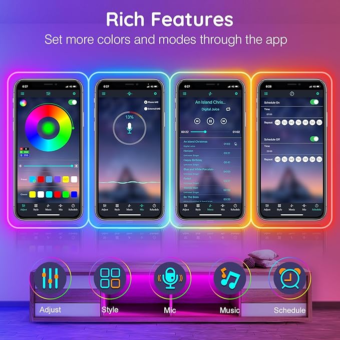 50Ft Neon Rope Lights,Flexible Led Rope Lights Control with App/Remote,Multiple Modes Rope Lights,IP65 Outdoor RGB Led Neons Lights,Music Sync Gaming Led Neon Light Strip for Bedroom Decor (50FT)