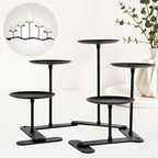 Adjustable Candelabra Candle Holder: 5 Candle Iron Candelabra Fireplace Candle Holder for Pillar Candles, Black