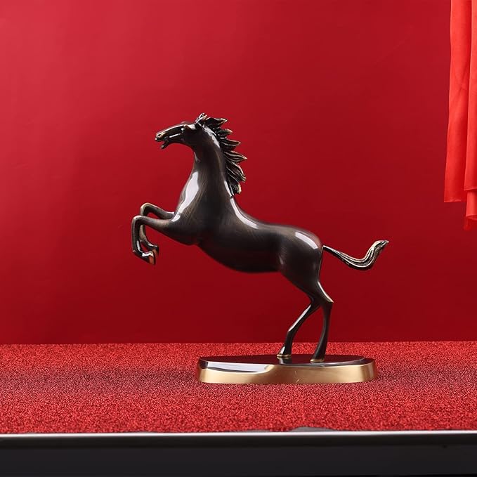 Brass Standing Horse Statue, Scandinavian Luxury Office Living Room Decor, Handmade Horse Figurines - For Desktop Coffee Table Shelves Entrance Tables Fireplaces Decor