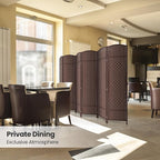 6 Panel Room Divider,6Ft Folding Privacy Screen,Tall - Extra Wide Foldable Panel Partition Wall Divider with Diamond Double-Weaved Hand-Woven Design Room Screen Divider