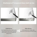 LOAAO 60X30 Inch Brushed Nickel Bathroom Mirror, Rounded Rectangle Silver Metal Frame Mirror, Brushed Nickel, Anti-Rust, Shatter Proof, Hangs Horizontally or Vertically