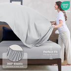 HEVUMYI King Comforter Set - 7-Piece All Season Bed in a Bag King, Ultra Soft Bedding Set with Comforter, Flat Sheet, Fitted Sheet, Pillowcases, Pillow Shams, Navy Blue & Light Grey
