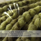Soft Fleece Throw Blanket, 50x60 Inches Travel Size 3D Clouds Stylish Jacquard Throw Blanket for Couch, Cozy, Warm and Lightweight for Winter, Tie-dye Olive Green