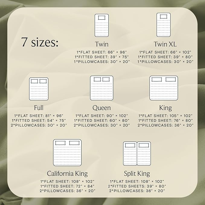 LuxClub 4 PC King Sheet Set, Breathable Luxury Bed Sheets, Deep Pockets Wrinkle Free Cooling Bed Sheets Machine Washable Hotel Bedding Silky Soft - Olive King