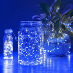 Sanniu Led Fairy Lights Battery Operated, 2 Packs Mini Battery Powered Copper Wire Starry String Lights for Christmas, Parties, Wedding, Bedroom, Patio, Indoor, Home Decoration (5m/16ft Blue)