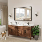 55”x 30” Blak Bathroom Mirrors for Over Sink, Black Framed Vanity Mirror for Bathroom, Shatter Proof, Tempered Glass, Rectangle Wall Mirror Horizontally/Vertically