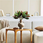 4 Pcs Magnolia Artificial Leaves Branches 25 Inch 3D Real Touch Pick Faux Magnolia Stems Fake Leaves Twigs for Indoor Outdoor Vase Filling Home Wedding Floral Arrangement Decoration