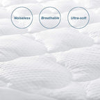 Air Mattress Cover Full Mattress Pad, Thick Quilted Mattress Topper Full, Super Soft Breathable and Noiseless Down Alternative Fiber Pillow Top Mattress Pad (15-23'' Deep Pocket)