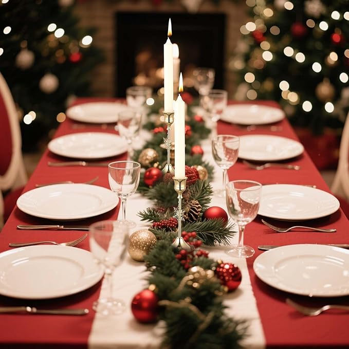 3 Pcs Christmas Candle Holders 3 Size Gold Taper Candlestick Holders Set Vintage Decorative Centerpiece for Table Mantel Wedding Housewarming Thanksgiving Gifts (Snowflake)