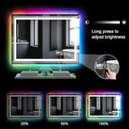 LED Mirror for Bathroom, 48"X40" with 8 RGB Backlit +3 Front Lit (Adjustable Individually), Anti-Fog, Large Lighted Bathroom Vanity Mirror for Wall,Shatterproof,Memory Function,Tempered Glass