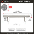homdiy Brushed Nickel Cabinet Pulls Cabinet Handles 500 Pack, 3-1/2in(90mm) Center to Center Dresser Drawer Handles Silver Drawer Pulls for Kitchen, Bedroom, Bathroom