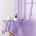Aiyufeng Light Purple Sheer Curtain Panels Pair Sold 72 Inch Length, Light Filtering Window Curtain Drapes Treatment for Kitchen, Bedroom/Children Room, Voile Top Dual Rod Pocket, 2 Pack of 42 x 72"