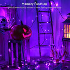 Brizled Purple Lights, 78.74ft 240 LED Halloween Lights Connectable with Timer, 8 Modes Plugin Purple Light String Waterproof Outdoor Mini Light for Outside Indoor Spooky Tree Decor