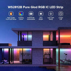 BTF-LIGHTING WS2812B IC RGB 5050SMD Pure Gold Individual Addressable LED Strip 16.4FT 150LED 30LED/m Flexible Full Color IP30 DC5V for DIY Chasing Color Project(No Adapter or Controller)