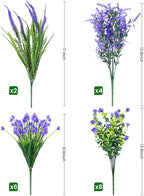 Artificial Plants Outdoor, 20PCS Artificial Flowers, UV Resistant Fake Flowers, Faux Flowers for Outdoor Planters for Front Porch Pot Decor