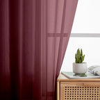 Aiyufeng Short Sheer Black Curtains for Living Room 45 inch Length 2 Panels Set, Semitransparent Balance Privacy & Light Vertical Farmhouse Sheer Drapes for Bedroom, W40 x L45