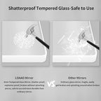 LOAAO 38x38 Inch White Metal Framed Bathroom Mirror for Wall, White Bathroom Vanity Mirror Farmhouse, Large Rounded Rectangle Mirror, Anti-Rust, Tempered Glass, Hangs Horizontally or Vertically
