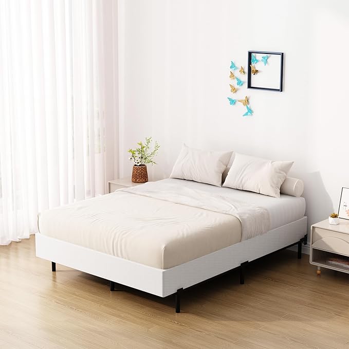 7 Inch King Box Spring Bed Base, Low Profile Metal Box Spring King with Fabric Cover, 3000 Lbs Max Weight Capacity Mattress Foundation, Noise-Free, Easy Assembly