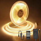 ALITOVE 32.8ft COB LED Lights for Bedroom with Remote Warm White 3000K Dimmable LED Strip Lights CRI90+ High Density 3200LEDs Flexible 24V LED Tape Light for Cabinet Home Indoor Lighting Decoration