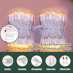 LAMPHOME Super-Bright Extendable Warm White Christmas Lights Decoration 100Lights 19.6ft UL Certified Mini Bulb String Lights Set for Outdoor Christmas Tree Garden Holiday Party Patio Wedding Decor