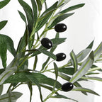 Alupssuc 6FT Artificial Olive Trees, Faux Silk Plant with Lively Artificial Trunk and Lifelike Fruits, Indoor Fake Potted Tree with White Planter for Modern Home Office Living Room Decor