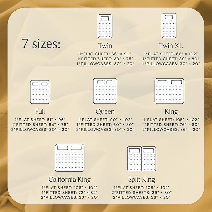 LuxClub 4 PC Queen Sheet Set, Deep Pockets Wrinkle Free Cooling Bed Sheets Hotel Bedding for Women, Men, Kids & Teens, Includes 1 Fitted Sheet, 1 Flat Sheet and 2 Pillowcases - Medallion Gold