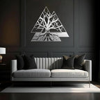 Metal Viking Wall Decor, Tree of Life Metal Wall Art, Norse Viking Decor, Norse Pagan Decor, Pagan Wall Decor, Tree of Life Wall Sculpture, Scandinavian Home Decor, Godly Home Decor (White, 31"x31"|80x80cm)